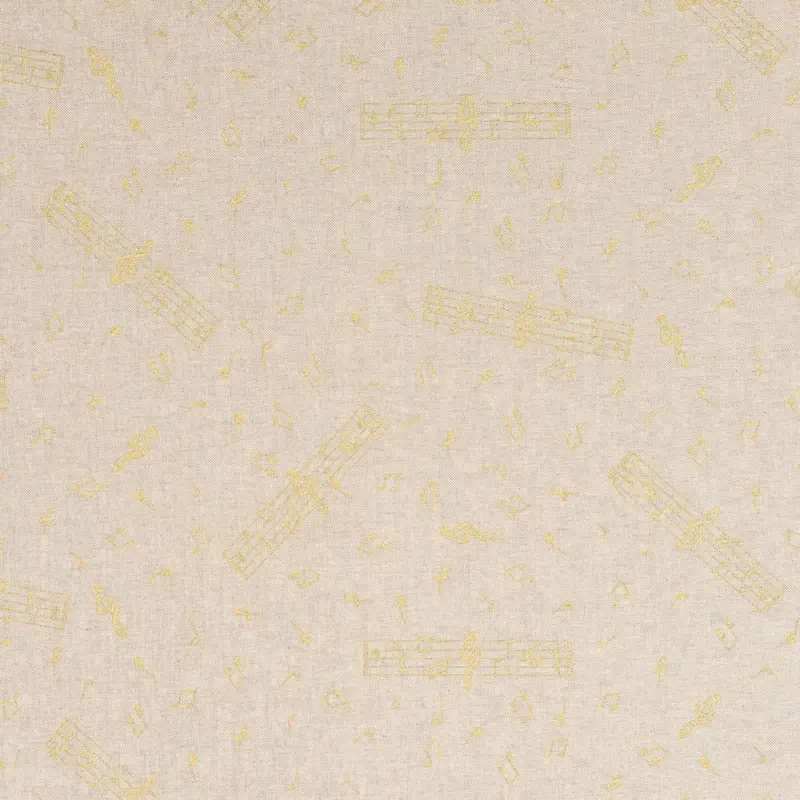 Saisonangebot Dekostoff Halbpanama Leinenlook Noten natur gold 1,40m Breite