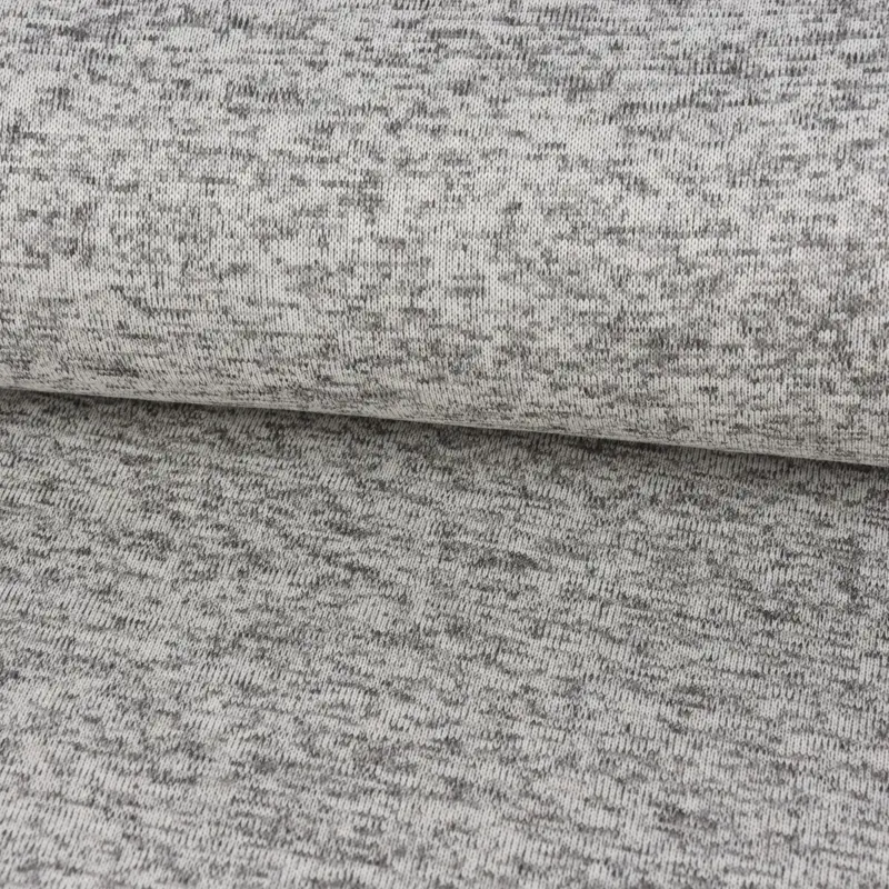 Direkt Vom Hersteller Sweatstoff Stricksweat weiß grau meliert 1,55m
