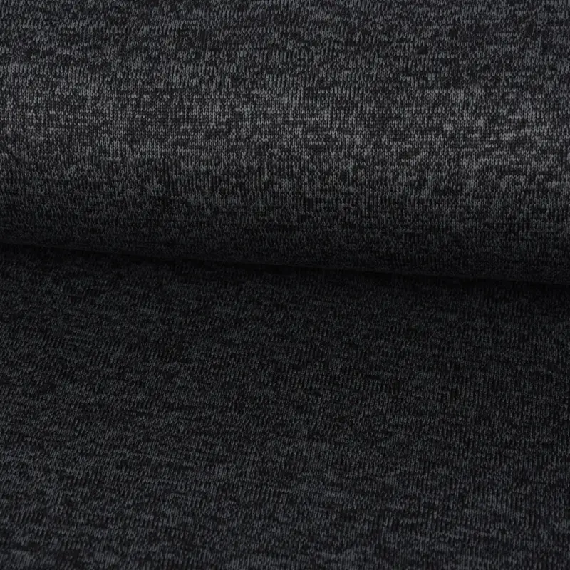 Neue Ware Sweatstoff Stricksweat schwarz grau meliert 1,55m