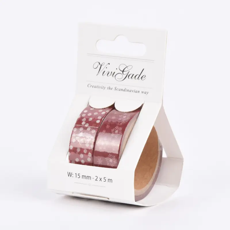 Creativ Company Washi Tape 2 Rollen Eiskristalle und Punkte rot weiß 15mmx4m Neu Im Sortiment