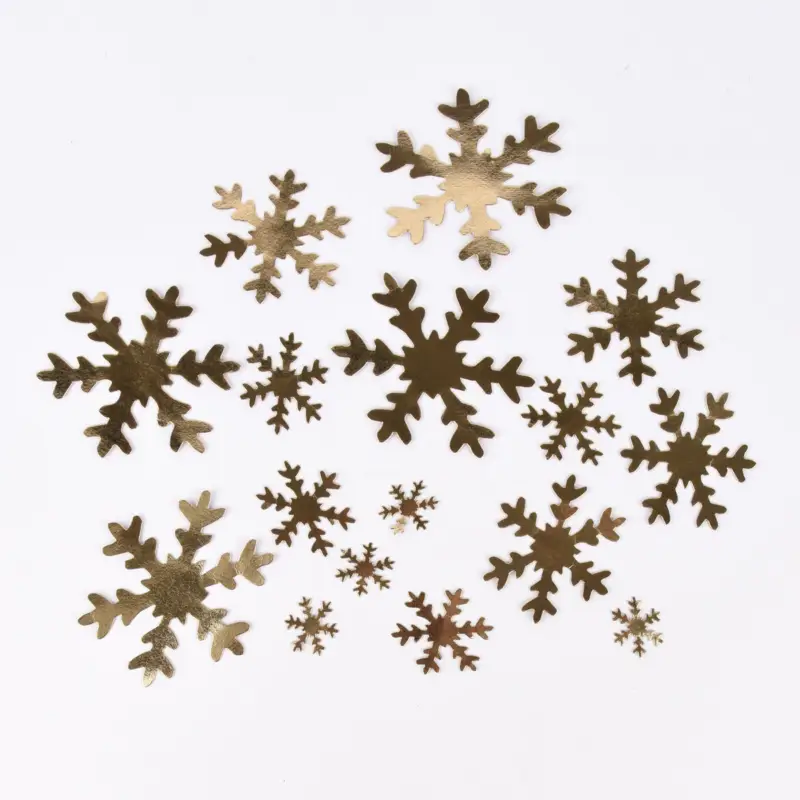 Creativ Company Schneesterne 16 Stück aus Lederpapier goldfarbig verschiedene Größen Begrenztes Angebot