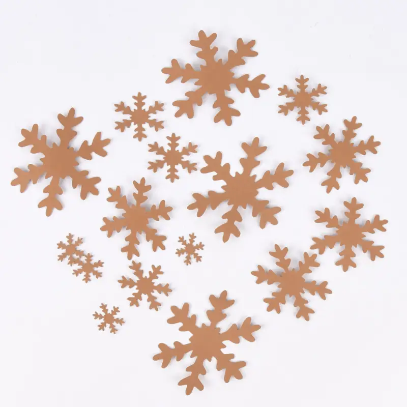 Abverkauf Creativ Company Schneesterne 16 Stück aus Lederpapier natur verschiedene Größen