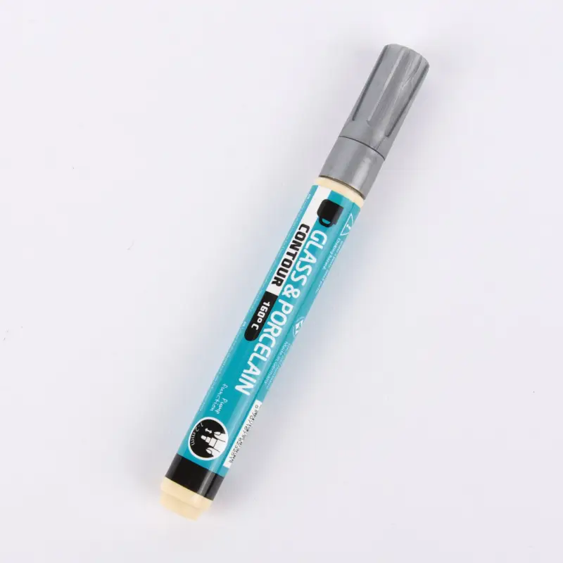 Creativ Company Glas- und Porzellanmalstift für Konturen Strichstärke 1-2mm silberfarbig Expressversand