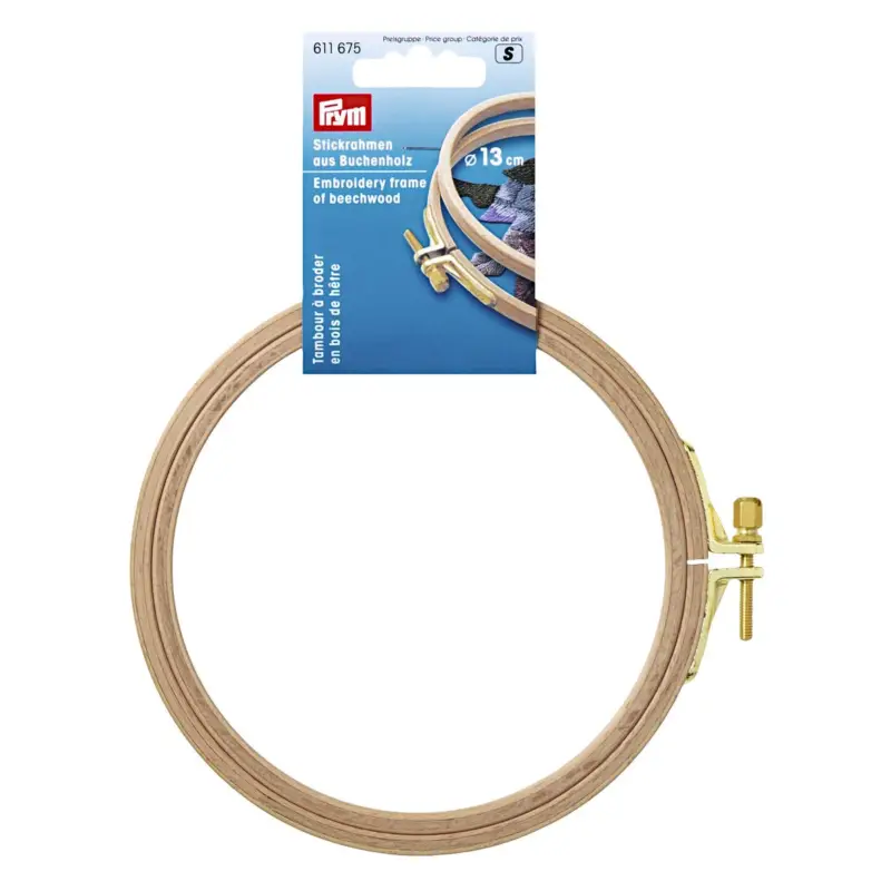 Letzte Chance Prym Stickrahmen rund aus Buchenholz mit Messing Verstellschraube 13cm