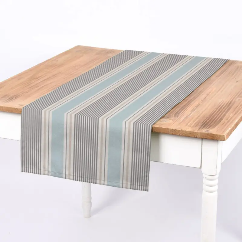 SCHÖNER LEBEN. Tischläufer STUDIO G Streifen Mineral blau grau 40x160cm Online Kaufen