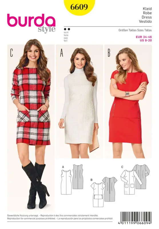 Letzte Chance Burda Schnittmuster 6609 Kleid