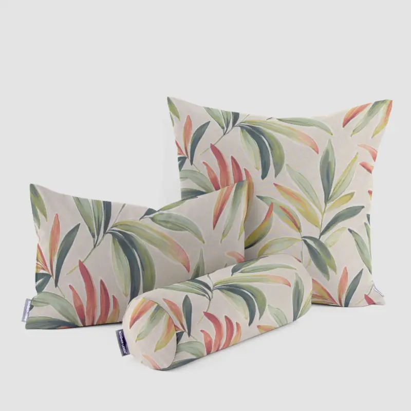 Top-Angebot SCHÖNER LEBEN. Kissenhülle Blätter Zweige beige grün rot verschiedene Größen