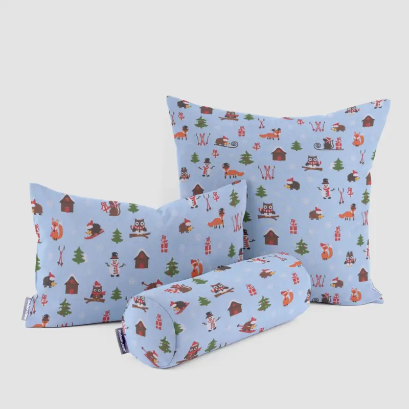 SCHÖNER LEBEN. Kissenhülle Wintertiere hellblau verschiedene Größen Neue Kollektion