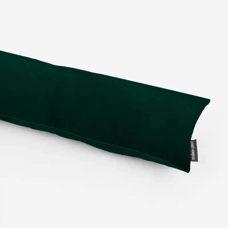 SCHÖNER LEBEN. Zugluftstopper Velvet Samt einfarbig dunkelgrün verschiedene Größen Letzte Chance