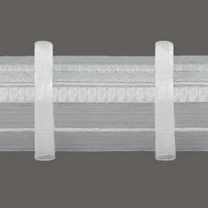 Gerster Faltenband Gardinenband 1er Falte volltransparent mit Zugverhältnis 1:2,5 in 90mm breit Preiswert