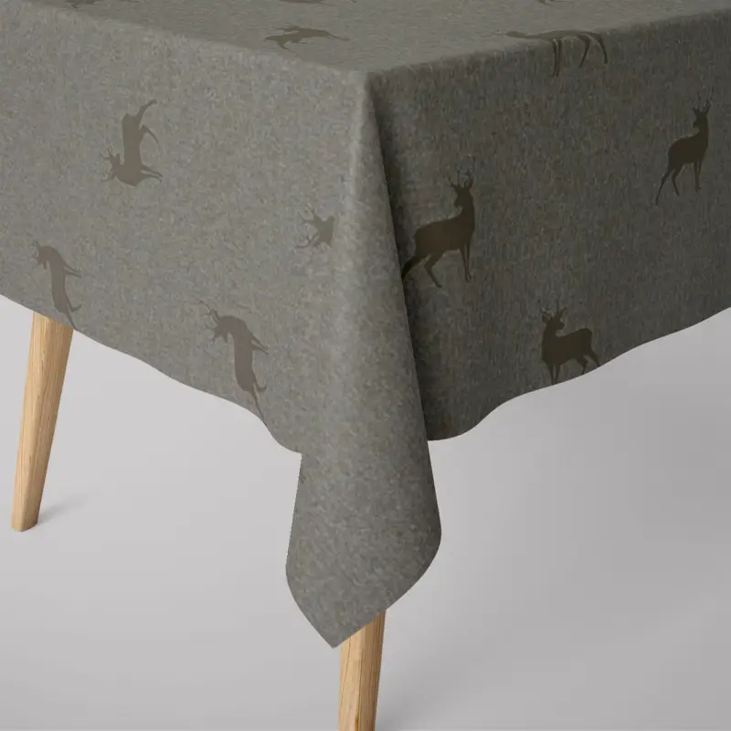 Markenware SCHÖNER LEBEN. Tischdecke dunkle Hirsche braun beige türkis verschiedene Größen