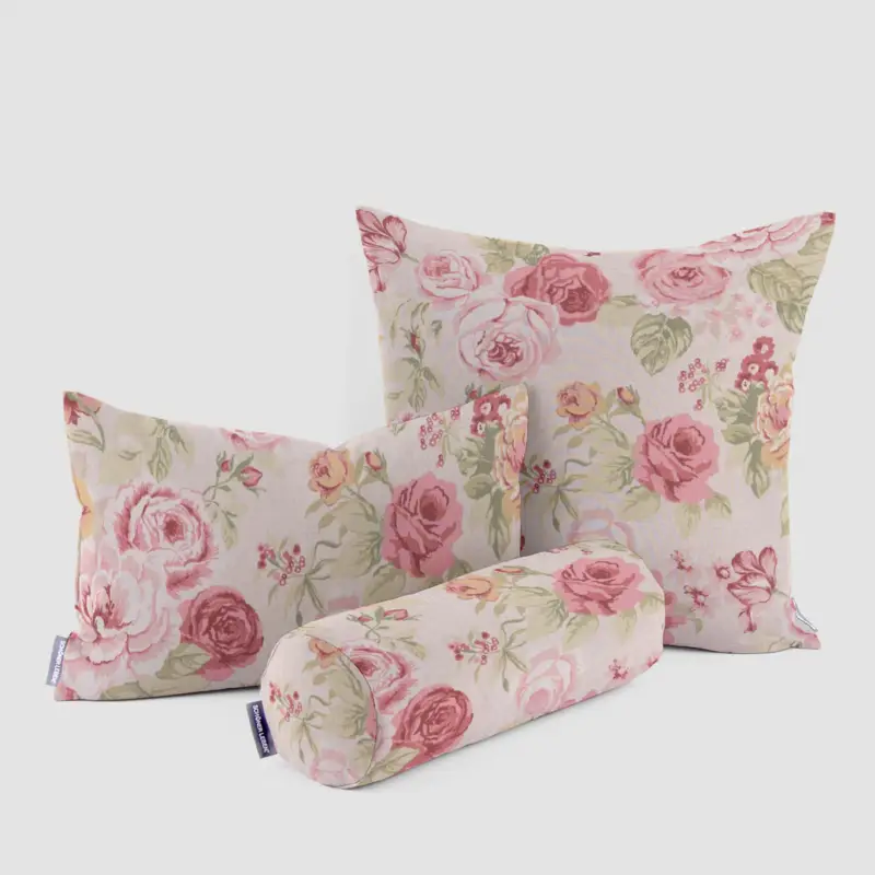 Online Kaufen SCHÖNER LEBEN. Kissenhülle Clarke & Clarke STUDIO G Blumen Rosen beige grün rot verschiedene Größen