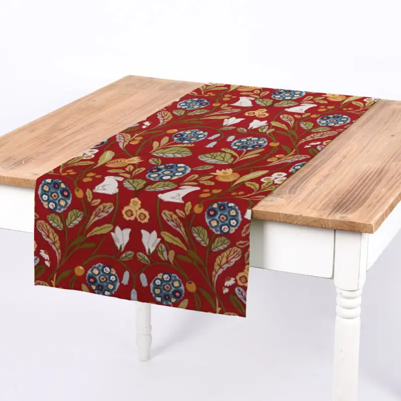 SCHÖNER LEBEN. Tischläufer Clarke & Clarke STUDIO G Blumen Hase rot grün blau 40x160cm Sofort Bestellen