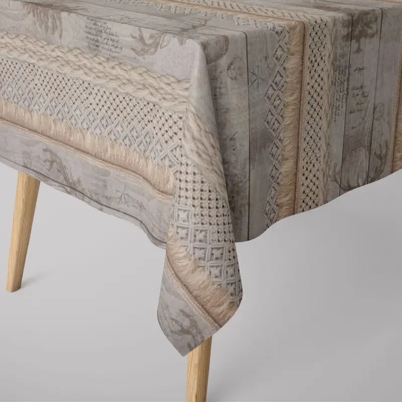 SCHÖNER LEBEN. Tischdecke Holz Latten Hirschkopf natur braun verschiedene Größen Letzte Chance