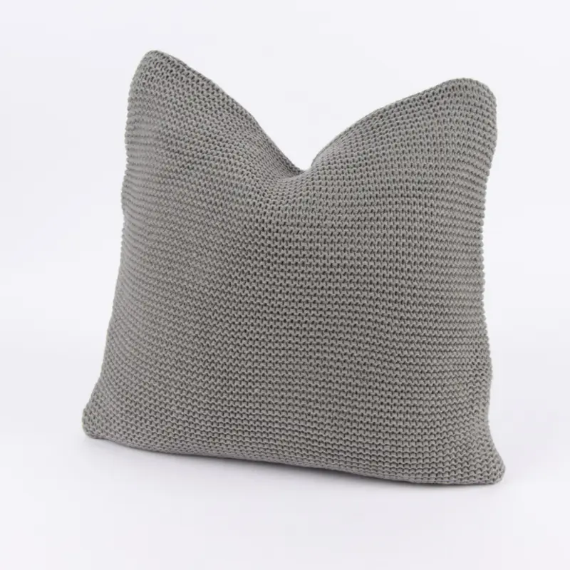 Kissenhülle Strick einfarbig silbergrau 45x45cm Neue Ware