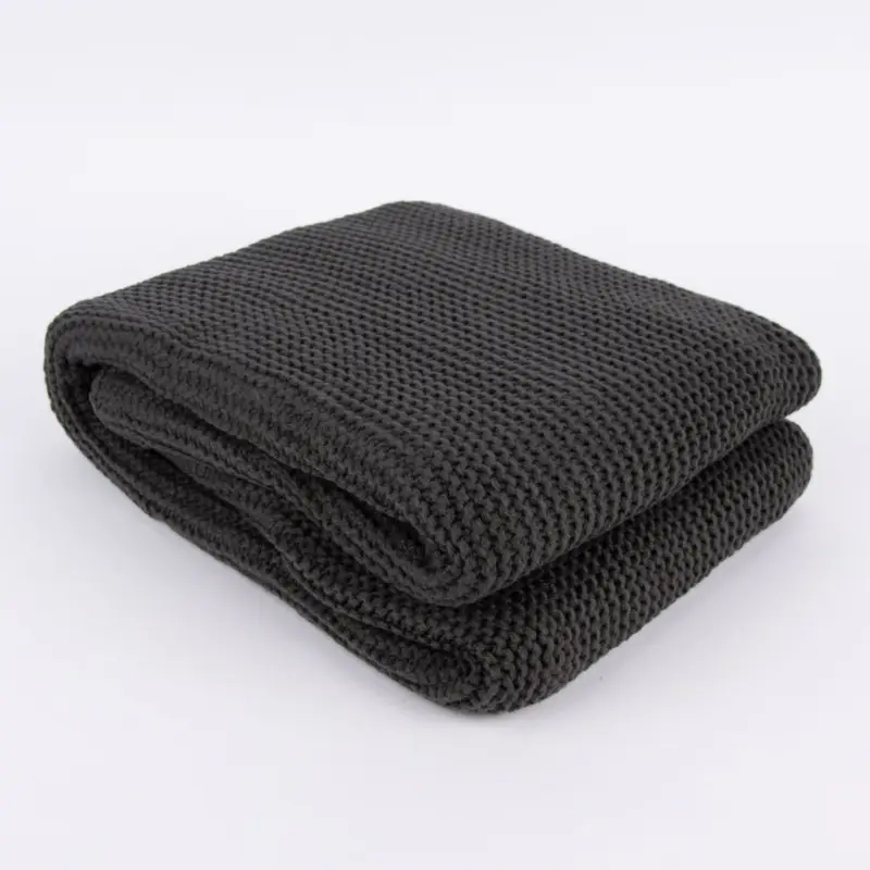 Strickplaid Wolle einfarbig schiefergrau 130x170cm Kracherpreis