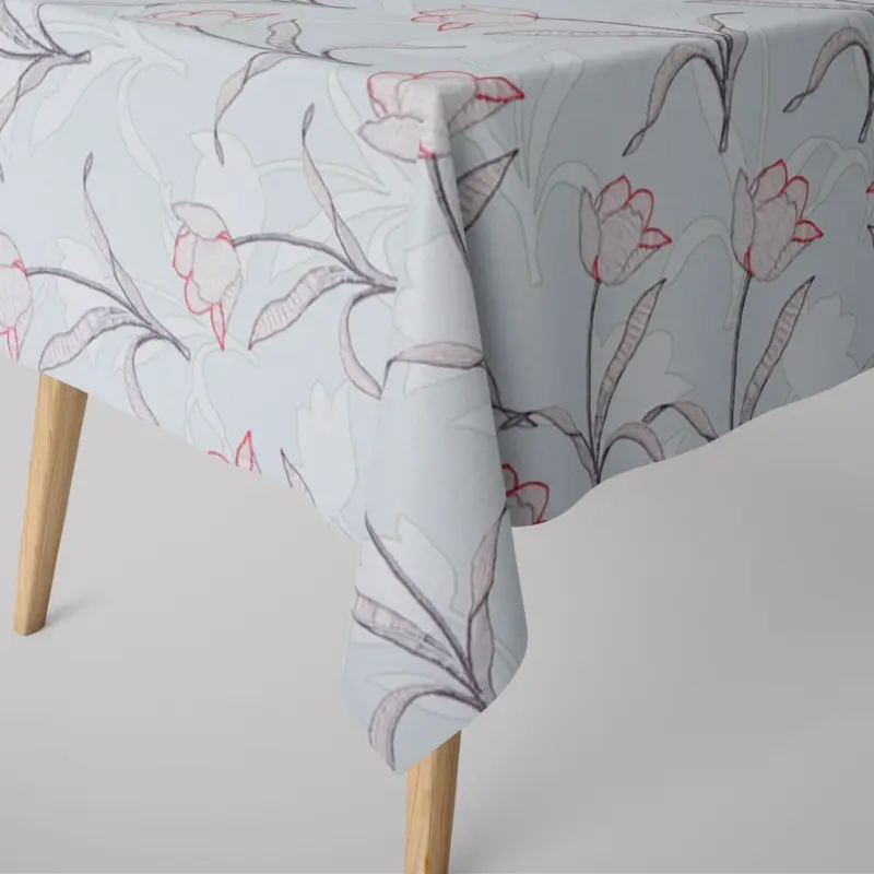 SCHÖNER LEBEN. Tischdecke Tulpen mint verschiedene Größen Rabatt