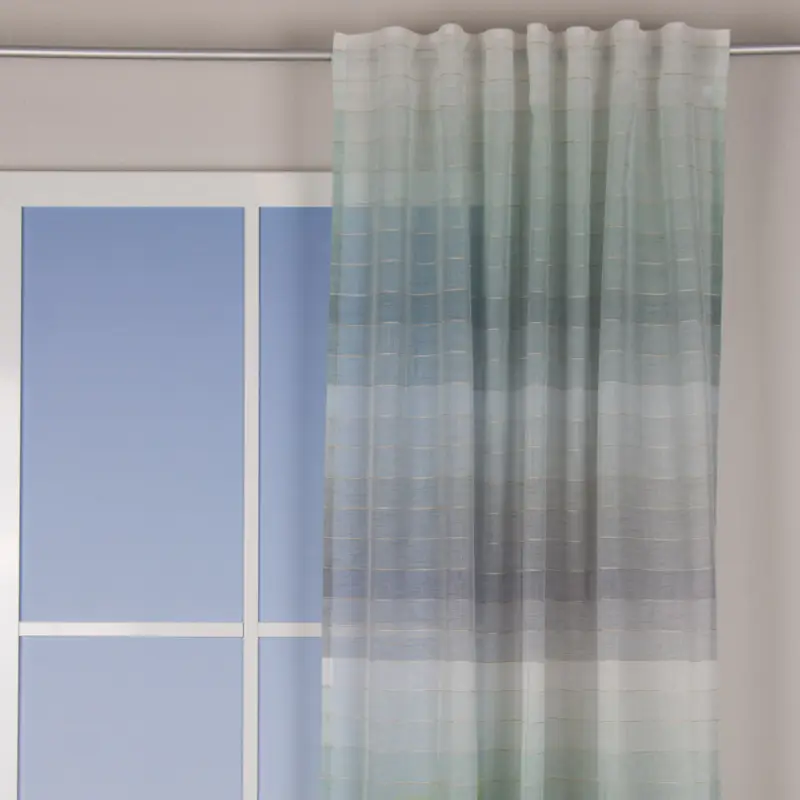 Preisknaller Fertigschal mit Schlaufenband Querstreifen Farbverlauf weiß türkis blau 140x245cm