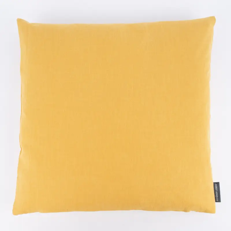 Sichere Zahlung SCHÖNER LEBEN. Kissenhülle Bio Ramie Leinenoptik einfarbig senf gelb 40x40cm