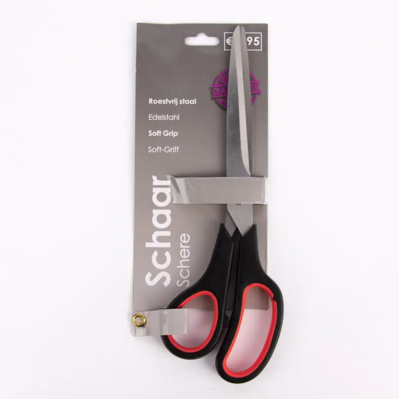 Nur Heute Handarbeitsschere Edelstahl Soft Griff schwarz rot 24cm