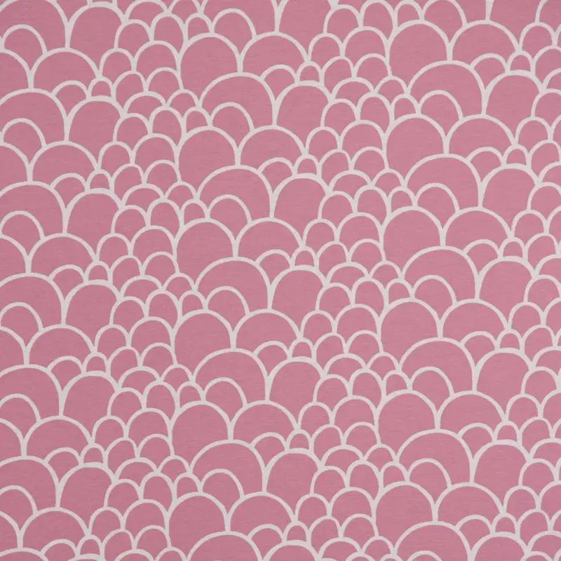 Günstig Dekostoff Kissenstoff Vorhangstoff Bögen Hügel rosa weiß 1,4m Breite