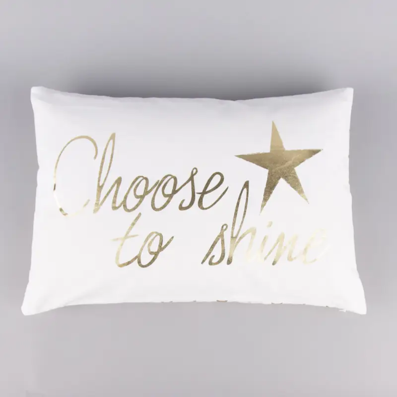 Top-Preis Clayre & Eef Deko Kissen bedruckt Choose to shine weiß gold 35x50cm
