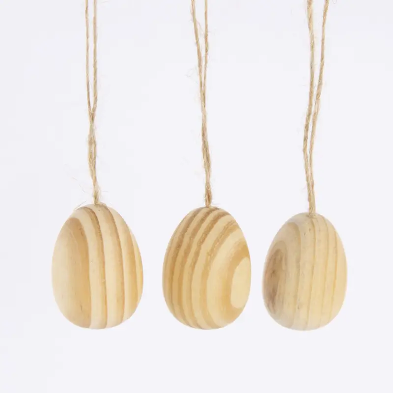 Rico Design Dekoeier zum Hängen Osterei Holz 3 Stück natur Rabatt