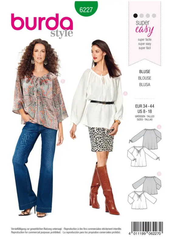 Sofort Bestellen Burda Schnittmuster 6227 Damen Bluse