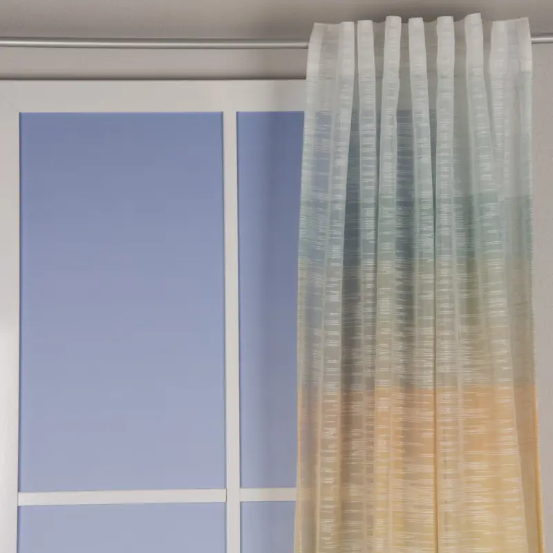 Preisreduziert Fertigschal mit Schlaufenband Querstreifen Farbverlauf Summerbreeze weiß blau beige orange gelb 140x245cm