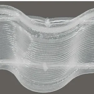 Gerster Gardinenband Wellenband mit Steg Schlaufenband volltransparent mit Zugverhältnis 1:1,25 in 100mm breit Schneller Versand