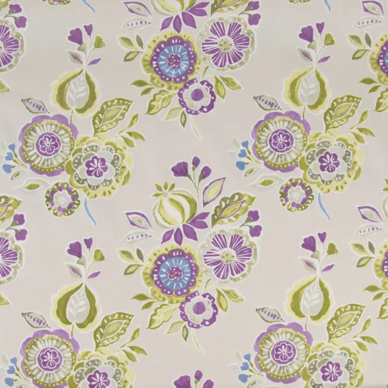 Dekostoff Baumwollstoff Mirabelle Blumen Blüten abstrakt beige grün lila 1,38m Breite Online Kaufen