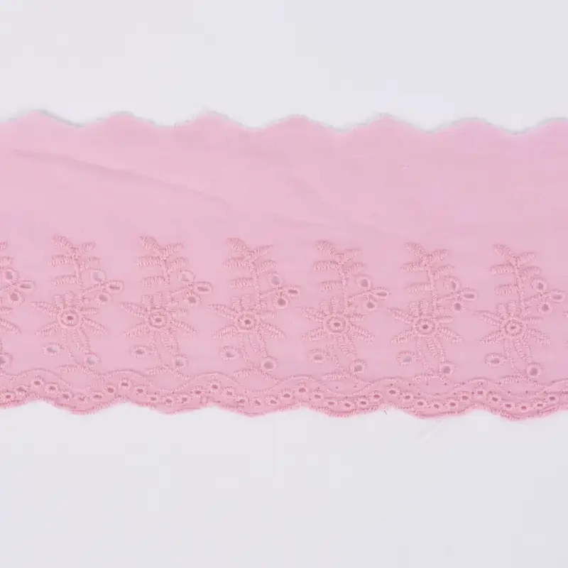 Must-Have Borte Baumwolle mit Lochstickerei rosa Breite: 9cm