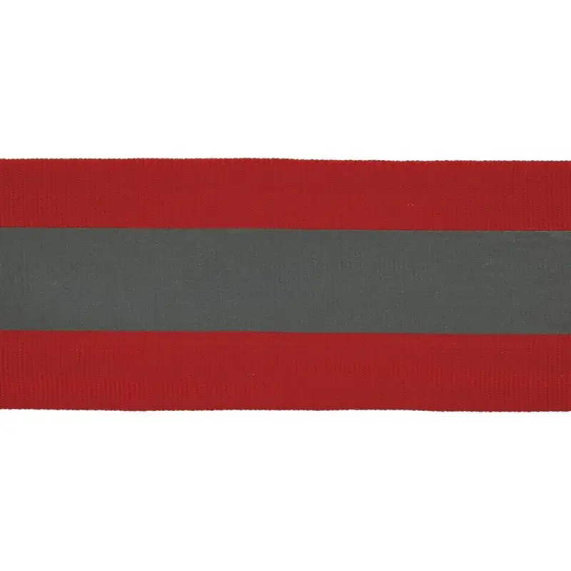 Ripsband reflektierend Reflektionsband rot silber Breite 5cm Schneller Versand