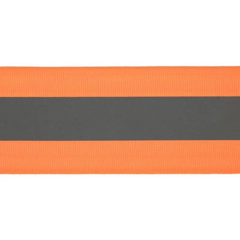Günstig Ripsband reflektierend Reflektionsband neon orange silber Breite 5cm