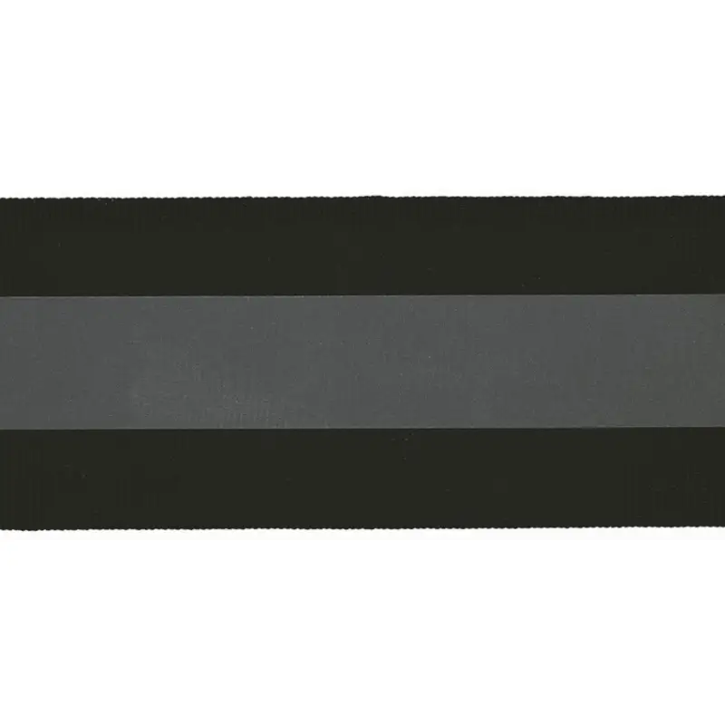 Ripsband reflektierend Reflektionsband schwarz silber Breite 5cm Neuheit