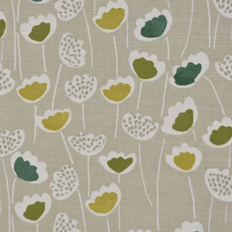 Panama Dekostoff Baumwollstoff Clara Cactus Blumen grau grün 140cm Breite Sale