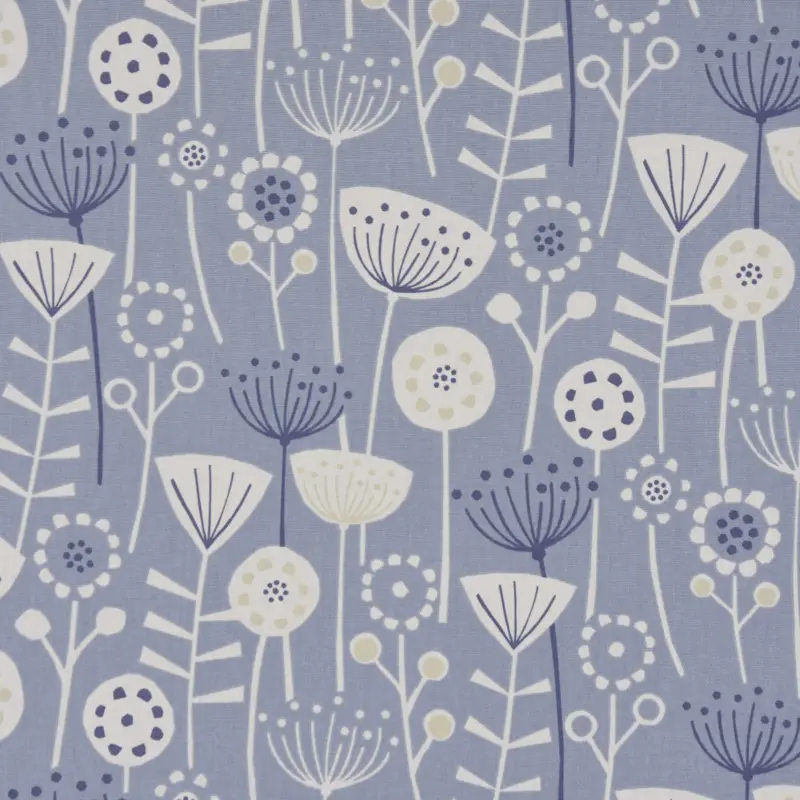 Top-Angebot Fryett`s Englischer Dekostoff Baumwollstoff Halbpanama Blumen abstrakt blau 138cm Breite