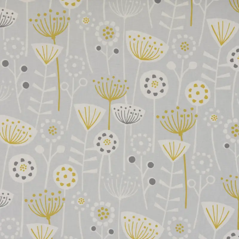 Fryett`s Englischer Dekostoff Baumwollstoff Halbpanama Blumen abstrakt grau 138cm Breite Top-Preis