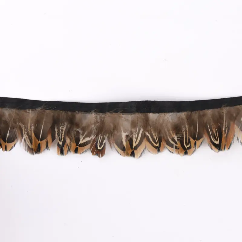 Angebot Federborte Band Federn cognacbraun 5cm Länge