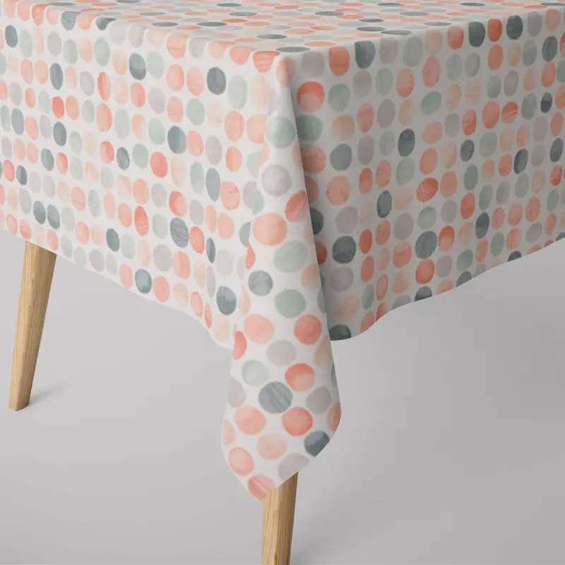 Top-Seller SCHÖNER LEBEN. Tischdecke Panama Dolly Melba Punkte grün orange verschiedene Größen