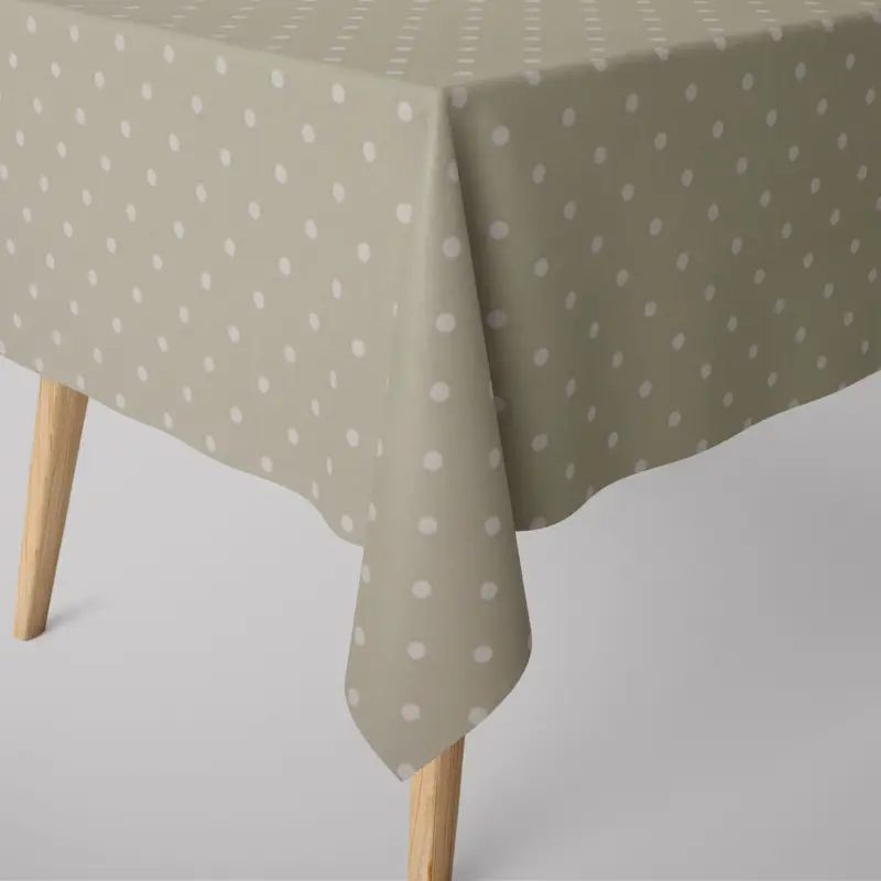 Neu Im Sortiment SCHÖNER LEBEN. Tischdecke Full Stop Punkte grünbeige weiß verschiedene Größen