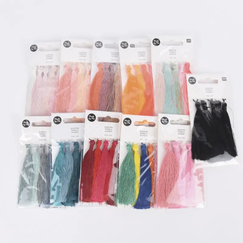 Rico Design Quasten fein 5 Stück 9cm verschiedene Farben Aktuell