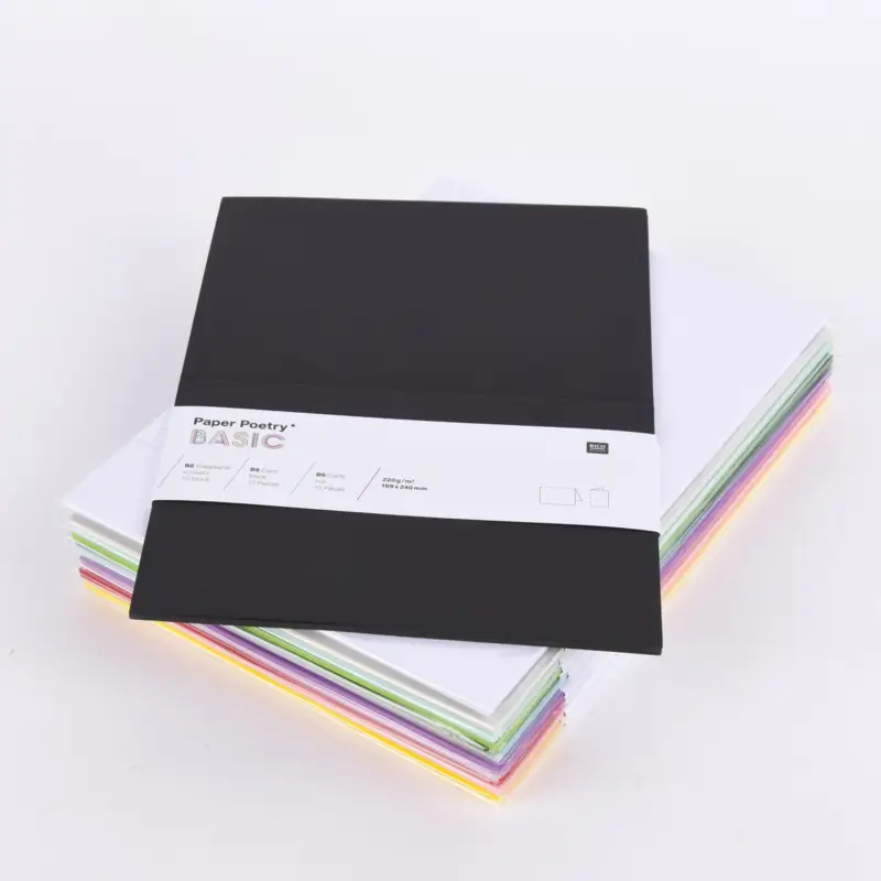 Neue Ware Rico Design Klappkarte Basic B6 einfarbig 10 Stück 16,8x23,8cm verschiedene Farben