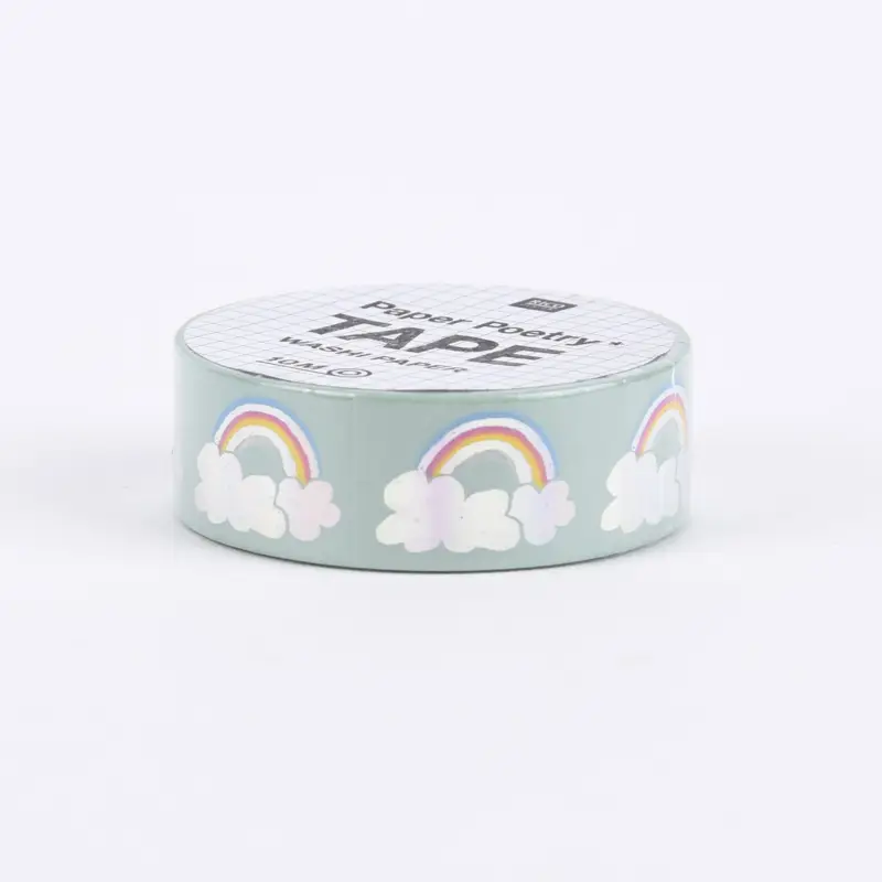 Preisreduziert Rico Design Washi Tape Regenbogen irisierend hellblau bunt 1,5cmx10m