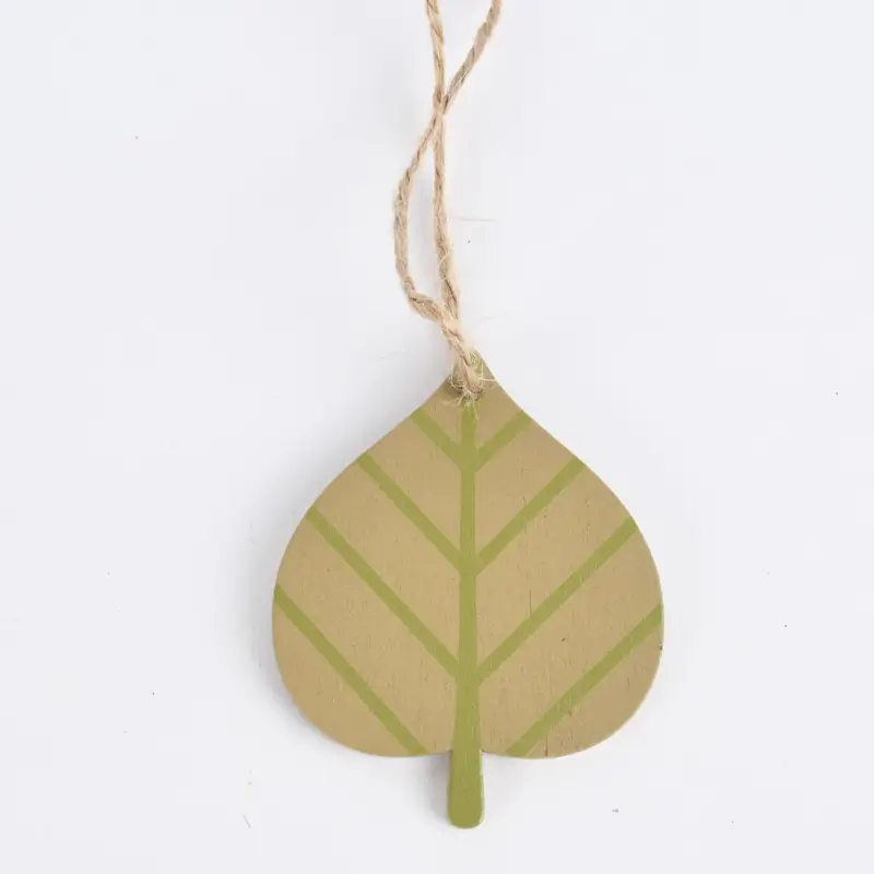 Rico Design Dekohänger Herbstblatt mit Gesicht Holz grün 5,7x7cm Top-Preis