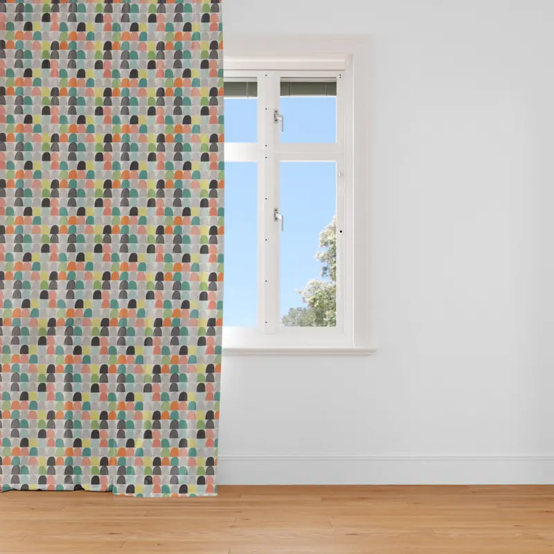 Online Kaufen SCHÖNER LEBEN. Vorhang wollweiß mit abstrakten Hügeln bunt 245cm oder Wunschlänge
