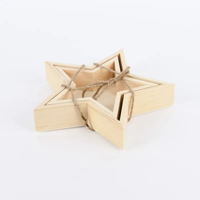 Rico Design Deko Tabletts Stern 2er Set Holz 20x20cm und 25x25cm Bestseller