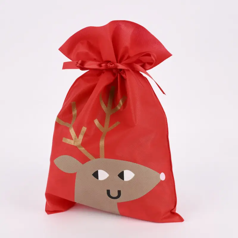 Rico Design Geschenktüte Rentier groß rot 30x45cm Ausverkauf