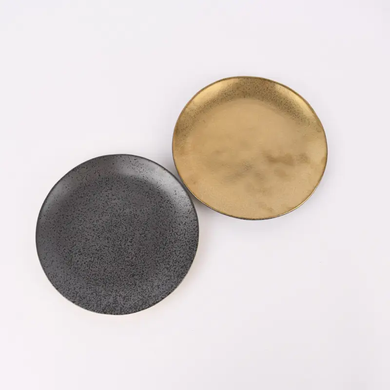 Finale Aktion Dessertteller Glamour Porzellan goldfarbig schwarz 20cm versch. Varianten
