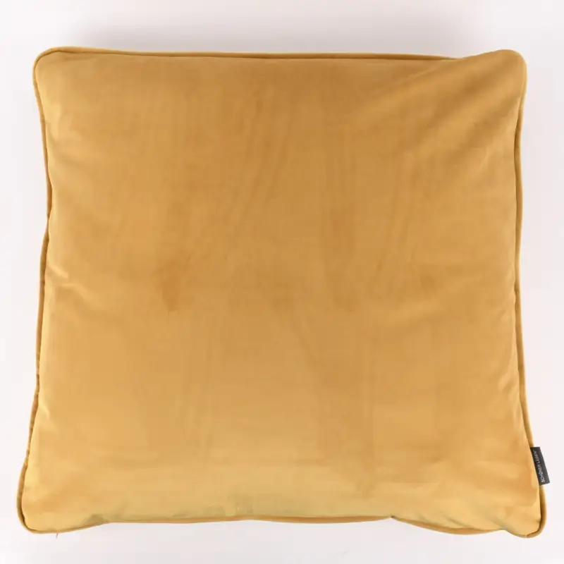SCHÖNER LEBEN. Samtkissen mit Kederumrandung und Federfüllung senfgelb 70x70cm Top-Angebot
